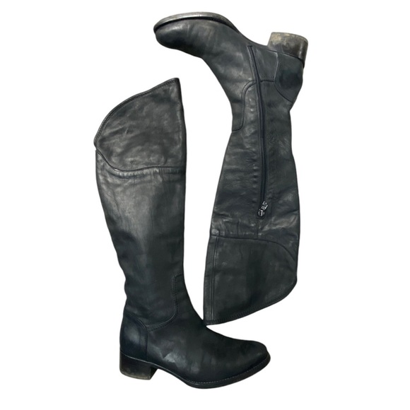 Alberto Fermani Black Leather knee high boots Size 8.5 - Picture 1 of 8